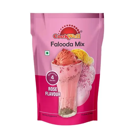 Cookwell Foods Falooda Mix (Rose Flavour) pack